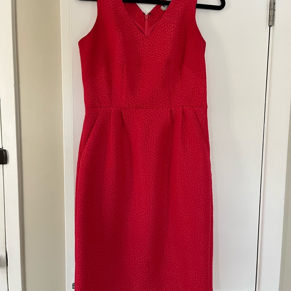 Banana Republic Vibrant Red Textured Midi Dress